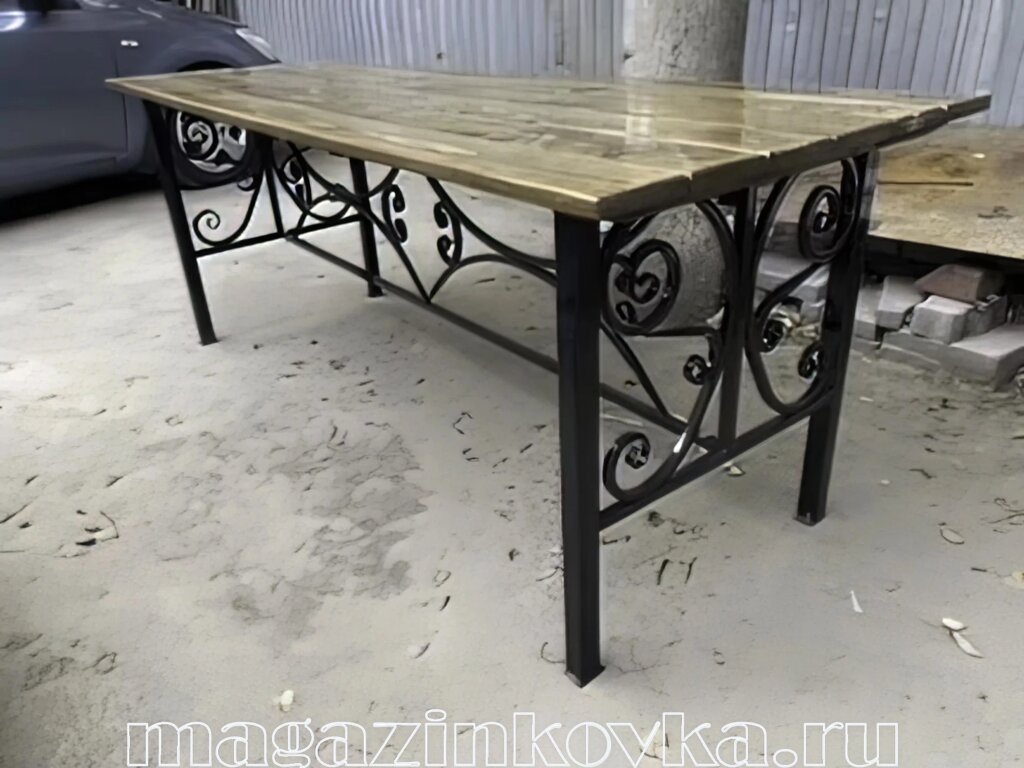 Стол кованый «Майор 2 Х» металлический 2м от компании MAGAZINKOVKA - фото 1