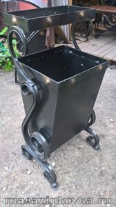 Контейнер для мусора с крышкой на колесах (с захватами для задней и боковой загрузки) металл 2 мм