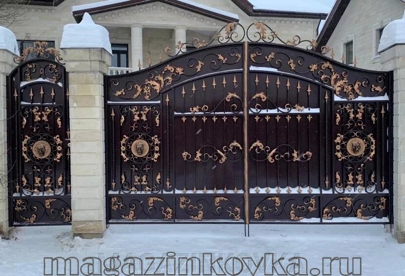 Ворота кованые «Империя Х металлические арочные от компании MAGAZINKOVKA - фото 1