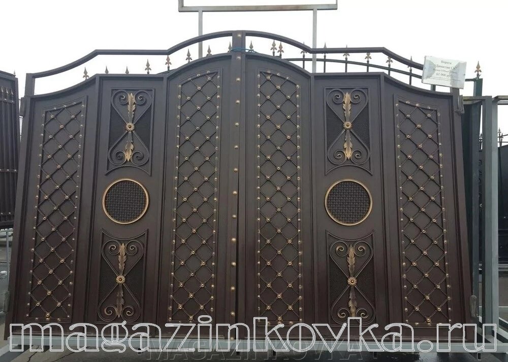 Ворота кованые «Рига Х» металлические арочные от компании MAGAZINKOVKA - фото 1