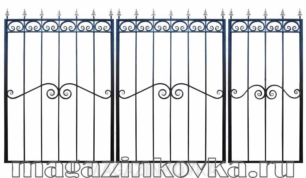Ворота кованые «Садовод Х» металлические прямые от компании MAGAZINKOVKA - фото 1