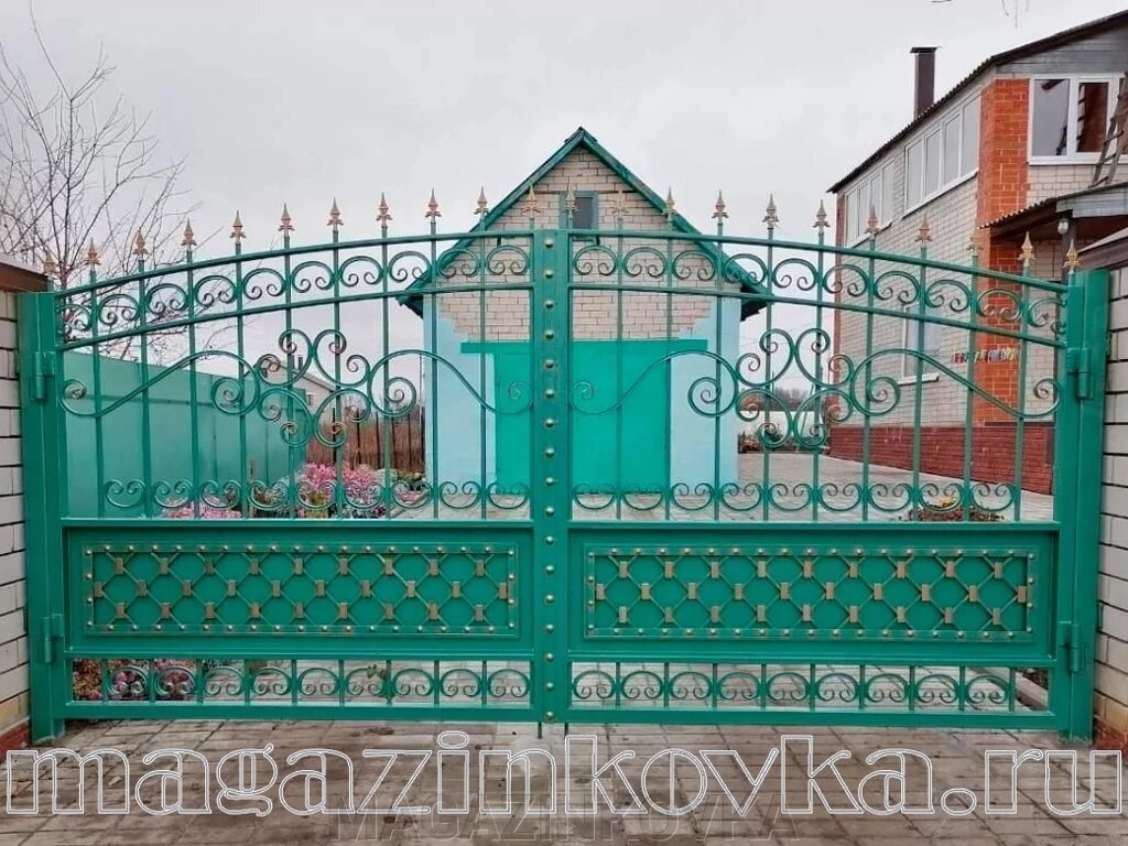 Ворота кованые «Санторини Х» металлические арочные от компании MAGAZINKOVKA - фото 1