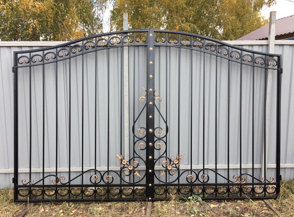 Ворота кованые "Совершенство Х" металлические арочные ##от компании## MAGAZINKOVKA - ##фото## 1