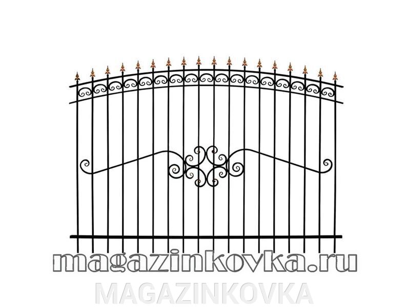 Забор кованый «Инга Х» металлический арочный от компании MAGAZINKOVKA - фото 1