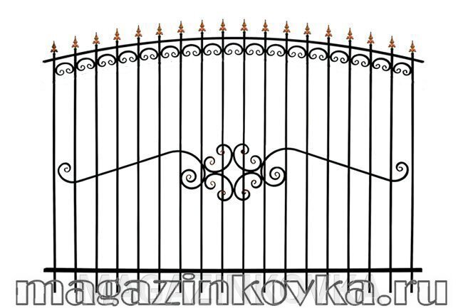 Забор кованый «Кира Х» металлический арочный от компании MAGAZINKOVKA - фото 1