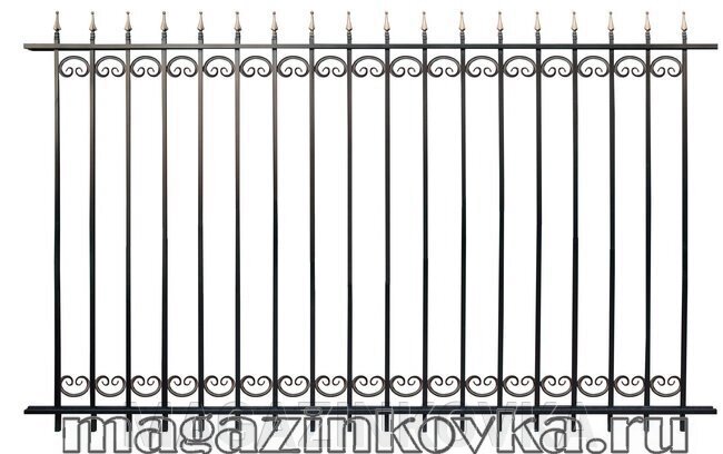 Забор кованый «Ксения Х» металлический прямой от компании MAGAZINKOVKA - фото 1