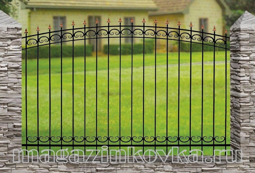 Забор кованый «Марта Х» металлический арочный от компании MAGAZINKOVKA - фото 1