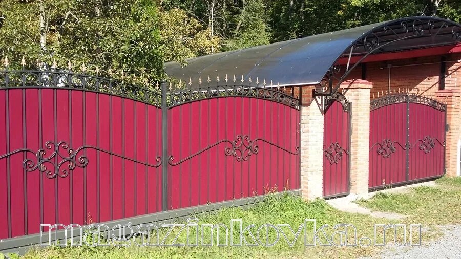 Забор кованый металлический «Анастасия X» с профлистом от компании MAGAZINKOVKA - фото 1