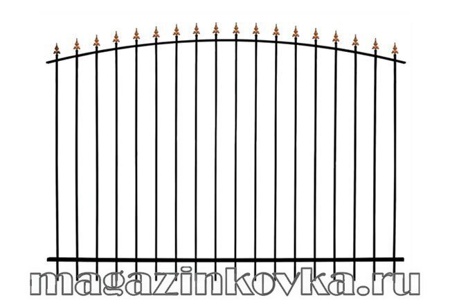 Забор кованый «Полина Х» металлический арочный от компании MAGAZINKOVKA - фото 1