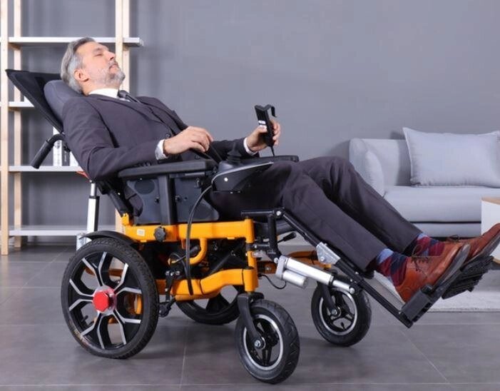 Кресло коляска инвалидная электрическая GFD035 с автоматическим наклоном спинки и ног от компании motorkolesa - фото 1