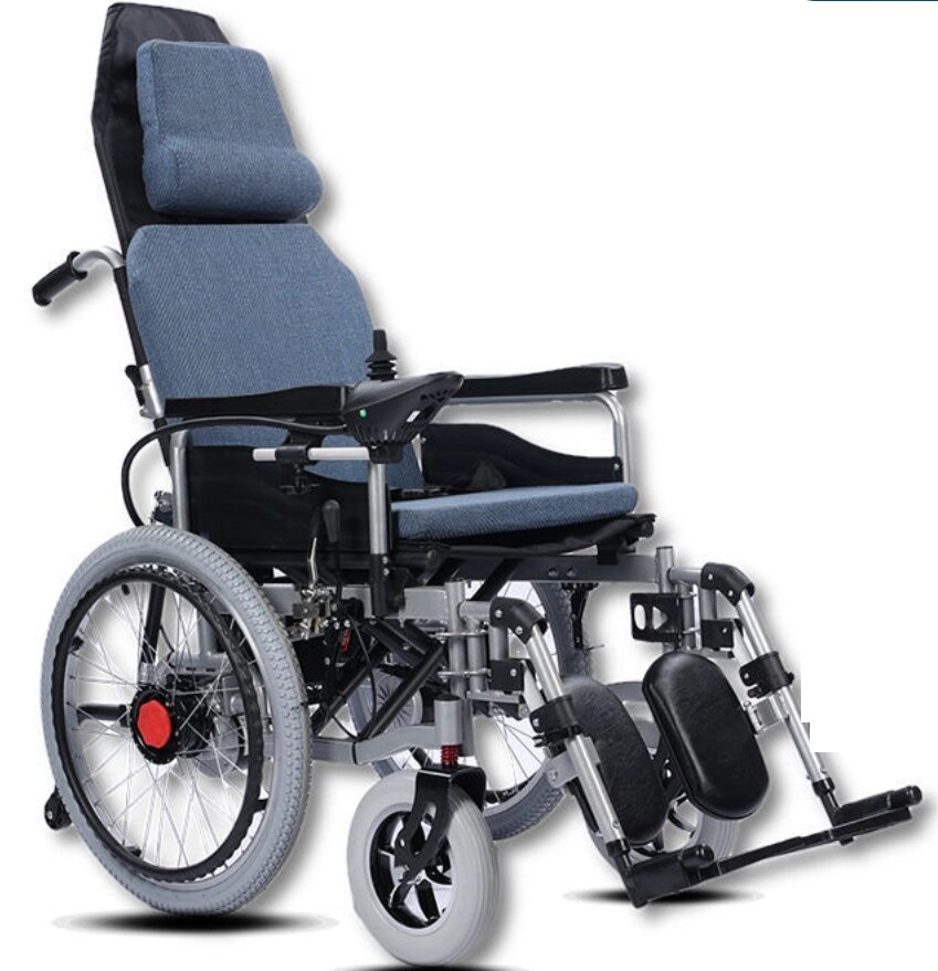 Кресло коляска инвалидная с поручнями серая от компании motorkolesa - фото 1