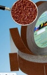Лента противоскользящая коричневая с абразивным покрытием рулон 18,3 см ширина 25 мм