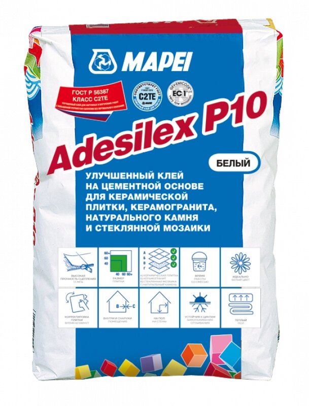 Клей для плитки Adesilex P10 белый, 25кг - опт
