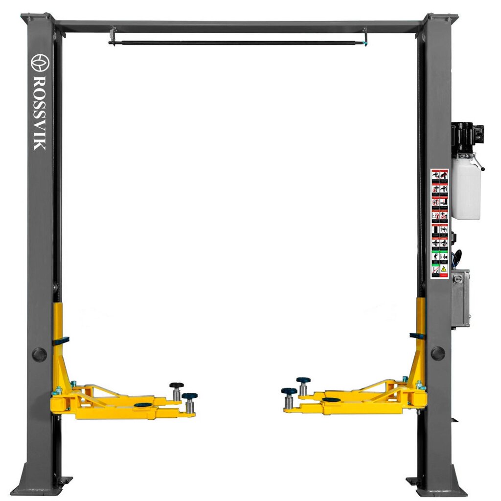 Автоподъемник двухстоечный rossvik v2-4lb г/п 4.0т, 380в, с верхней синхронизацией. цвет серый. от компании ГК Автооборудование - фото 1