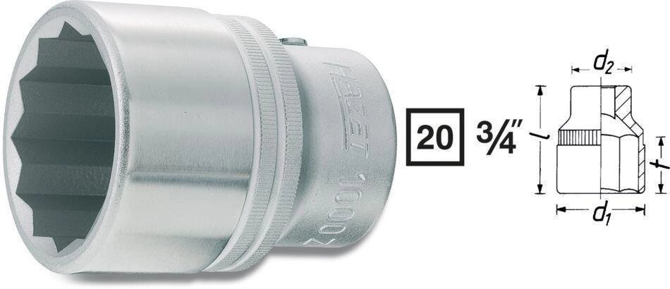 Головка торцевая 12-гранная HAZET 1000Z-22 от компании ГК Автооборудование - фото 1