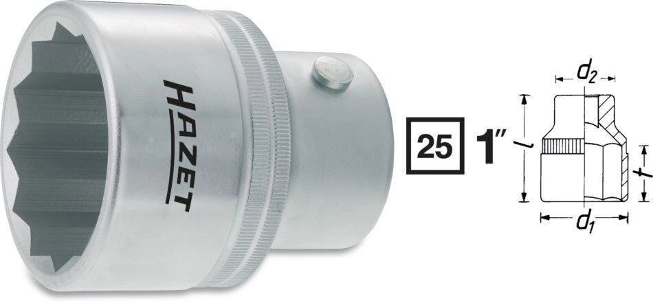 Головка торцевая 12-гранная HAZET 1100Z-75 от компании ГК Автооборудование - фото 1