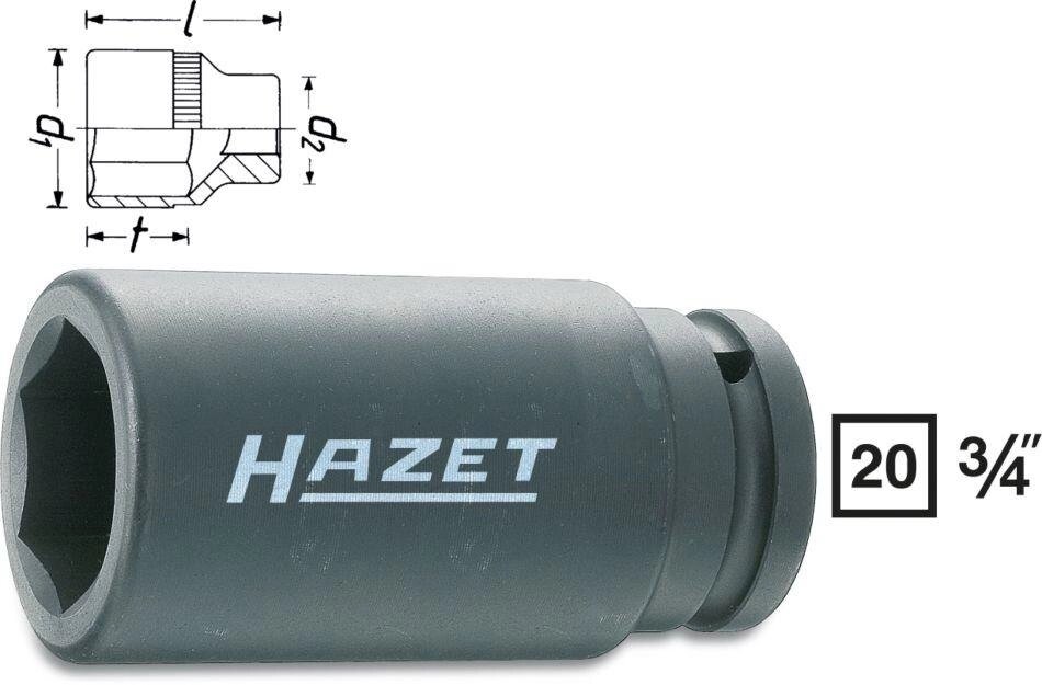 Головка торцевая 6-гранная для ударных гайковертов HAZET 1000SLG-24 от компании ГК Автооборудование - фото 1
