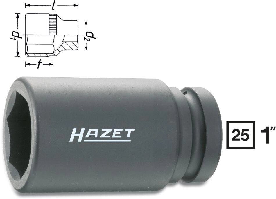 Головка торцевая 6-гранная для ударных механизированных гайковертов HAZET 1100SLG-24 от компании ГК Автооборудование - фото 1