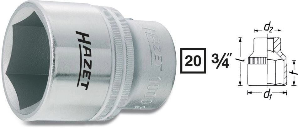 Головка торцевая HAZET 1000-21 от компании ГК Автооборудование - фото 1
