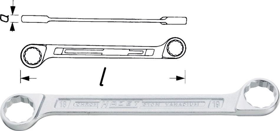Ключ двойной накидной HAZET 610N-10X11 от компании ГК Автооборудование - фото 1