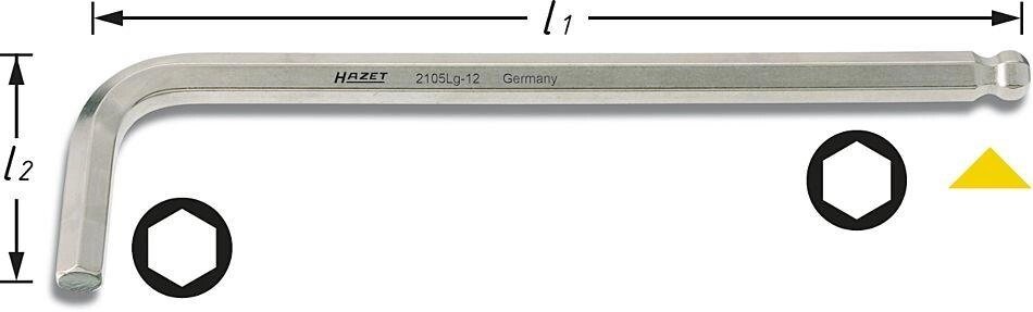 Ключ Г-образный шестигранный HAZEТ 2105LG-02 от компании ГК Автооборудование - фото 1