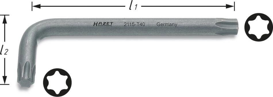 Ключ Г-образный TORX HAZEТ 2115-T10 от компании ГК Автооборудование - фото 1