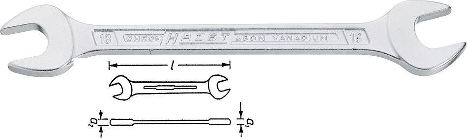 Ключ гаечный рожковый двусторонний HAZET 450N-13X17 от компании ГК Автооборудование - фото 1