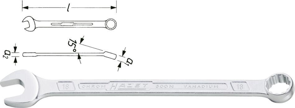 Ключ комбинированный HAZET 600N-12 от компании ГК Автооборудование - фото 1