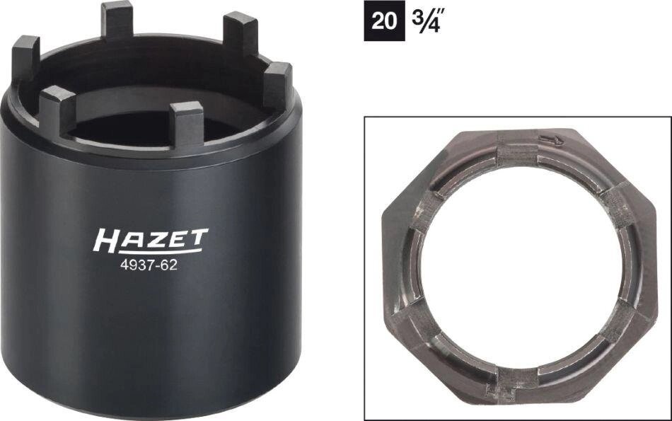 Ключ корончатый для коммерческих HAZET 4937-62 от компании ГК Автооборудование - фото 1