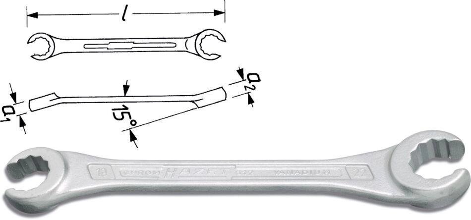 Ключ накидной разрезрезной двойной HAZET 612-10X11 от компании ГК Автооборудование - фото 1