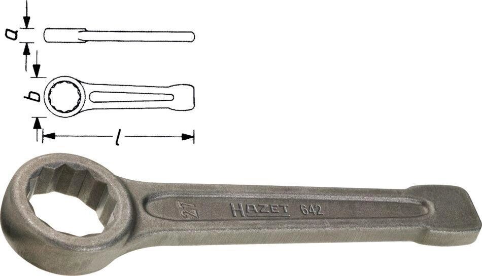 Ключ накидной ударный HAZET 642-27 от компании ГК Автооборудование - фото 1