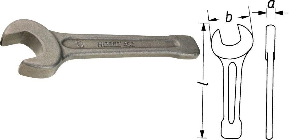 Ключ рожковый ударный HAZET 452-27 от компании ГК Автооборудование - фото 1