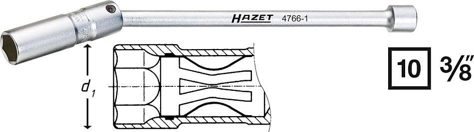 Ключ свечной HAZET 4766-1 от компании ГК Автооборудование - фото 1