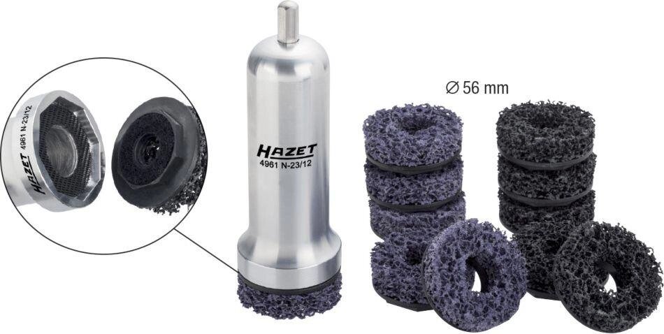 Комплект для зачистки ступиц колес HAZET 4961N-23/12 от компании ГК Автооборудование - фото 1