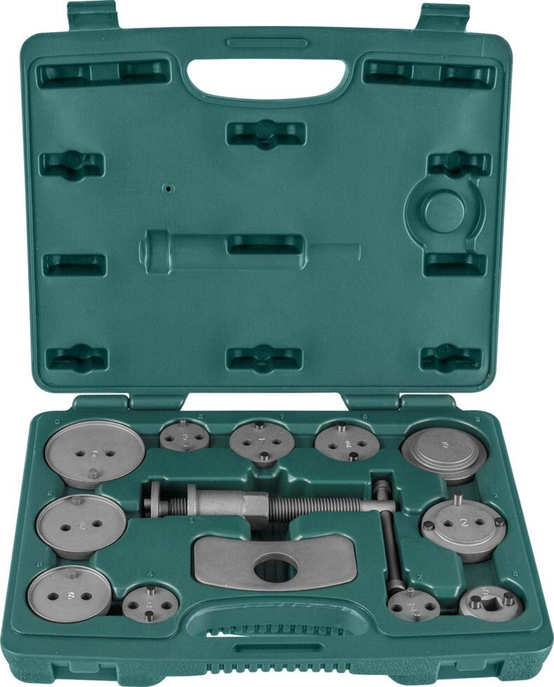 Комплект инструмента для возврата поршней тормозных цилиндров дисковых тормозов 13 предметов от компании ГК Автооборудование - фото 1