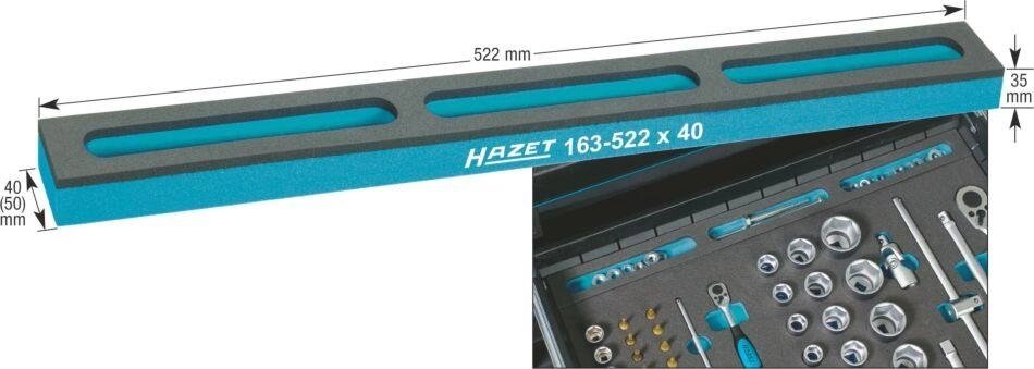 Ложемент из мягкого пенопласта с отсеками для мелких деталей Hazet 163-172X50 от компании ГК Автооборудование - фото 1