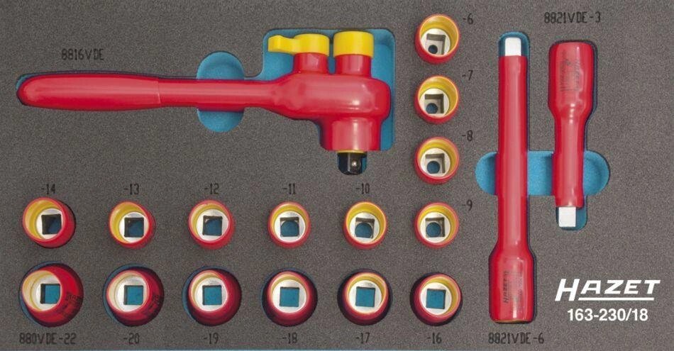 Набор диэлектрических торцевых ключей Hazet 163-230/18 от компании ГК Автооборудование - фото 1