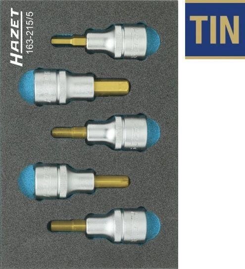 Набор головок с насадками Hazet 163-215/5 от компании ГК Автооборудование - фото 1