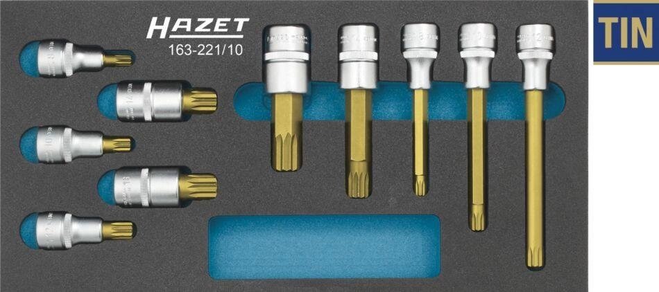 Набор головок с насадками Hazet 163-221/10 от компании ГК Автооборудование - фото 1