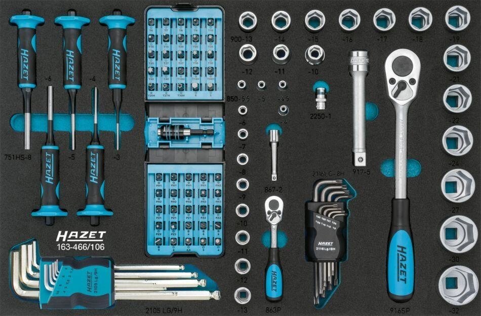 Набор инструментов универсальный Hazet 163-466/106 от компании ГК Автооборудование - фото 1