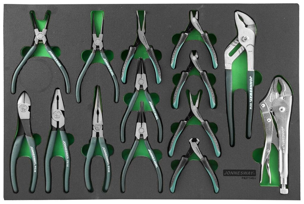 Набор шарнирно-губцевого инструмента. 14 предметов в EVA ложементе 560х400 мм. от компании ГК Автооборудование - фото 1