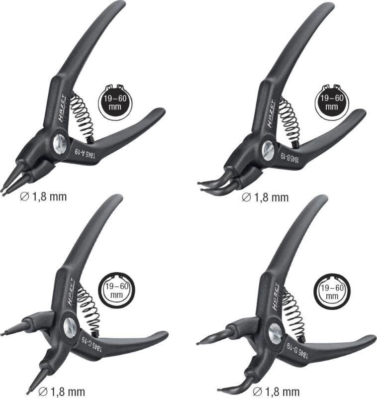 Набор щипцов для стопорных колец HAZET 1845/4 от компании ГК Автооборудование - фото 1