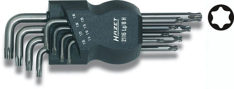 Набор шестигранных Г-образных ключей TORX HAZEТ 2116LG/8H от компании ГК Автооборудование - фото 1