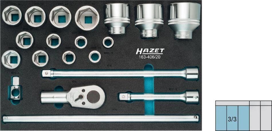 Набор торцевых ключей Hazet 163-406/20 от компании ГК Автооборудование - фото 1
