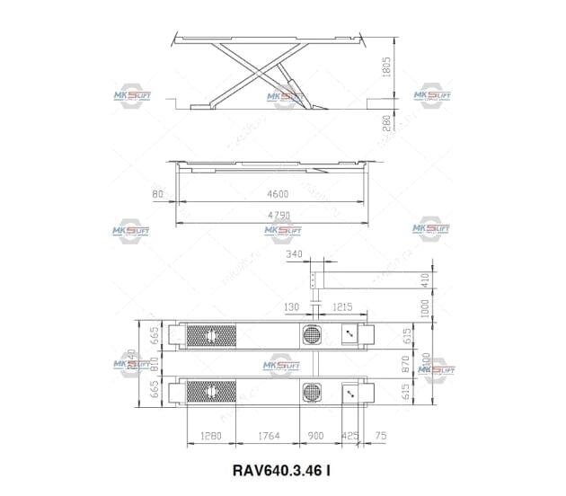 Ножничный подъемник под сход-развал Ravaglioli RAV640.2.46I от компании ГК Автооборудование - фото 1