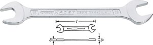 Ключ гаечный рожковый двусторонний дюймовый HAZET 450NA-9/16X5/8VKH