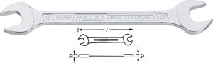 Ключ гаечный рожковый двусторонний дюймовый HAZET 450NA-19/32X11/16V