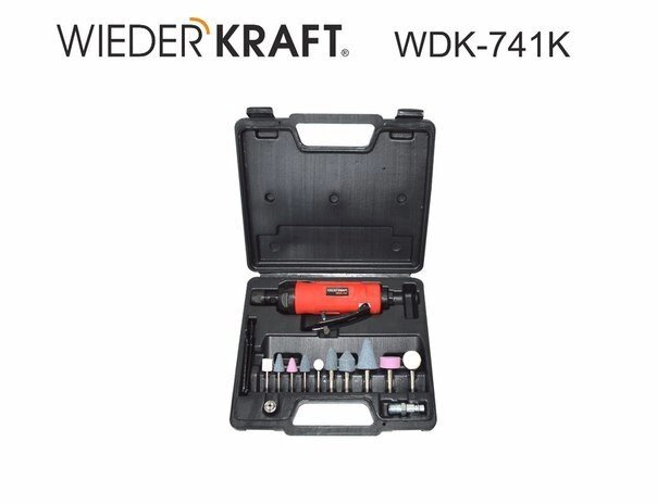 Пневматическая прямая зачистная машинка с набором насадок Wieder. Kraft WDK-741K - характеристики