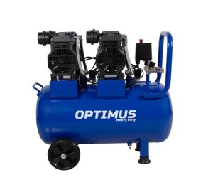 Поршневой компрессор Optimus безмасляный, 440 л/мин, ресивер 50 литров, 3 квт (1,5+1,5 квт) hd OPT-305044