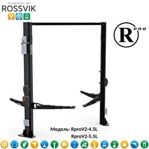 Автоподъемник двухстоечный rossvik pro v2-4.5l г/п 4.5т, 380в